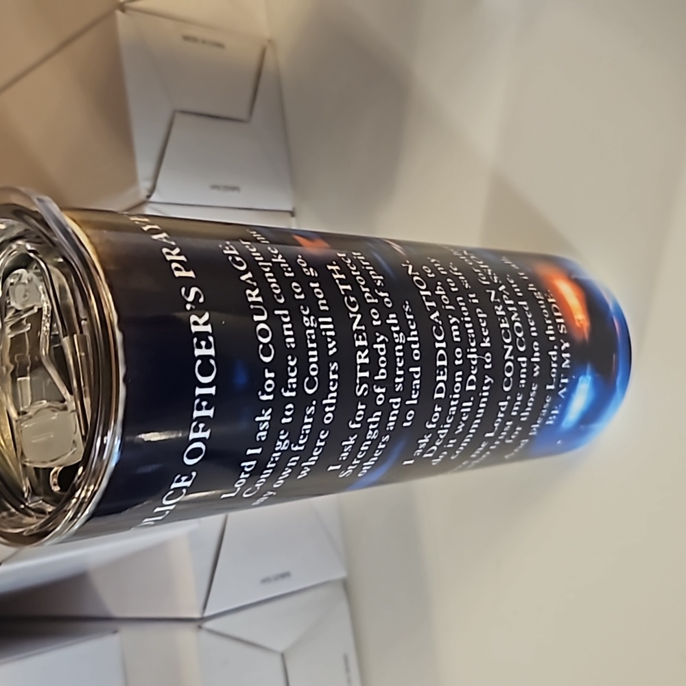 Police officer's prayer tumbler